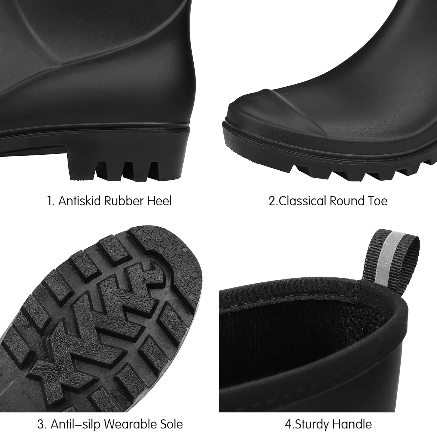 DKSUKO Waterproof Womens Rain Boots insulated,Lightweight Rubber fashion Boots in Gardening,Warm and Comfortable Wide Calf Rain Boots with Glossy in Outdoor