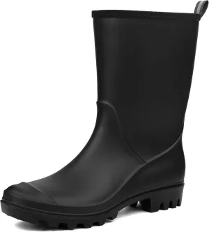 DKSUKO Waterproof Womens Rain Boots insulated,Lightweight Rubber fashion Boots in Gardening,Warm and Comfortable Wide Calf Rain Boots with Glossy in Outdoor