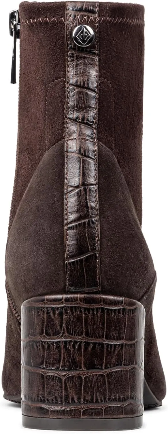 Donald Pliner Women’s GAIGE Heeled Ankle Booties - 2” Stacked Block Heel, Zip Closure Ankle Boots, Fashion Women’s Boot