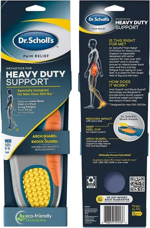 Dr. Scholl's Pain Relief Orthotics for Heavy Duty Support for Men, 1 Pair, Size 8-14