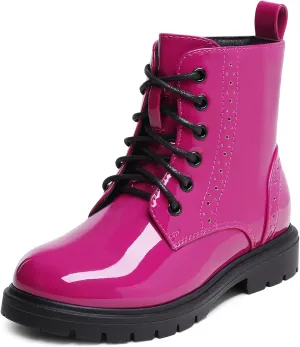 DREAM PAIRS Boys Girls Side Zipper Combat Ankle Boots(Toddler/Little Kid