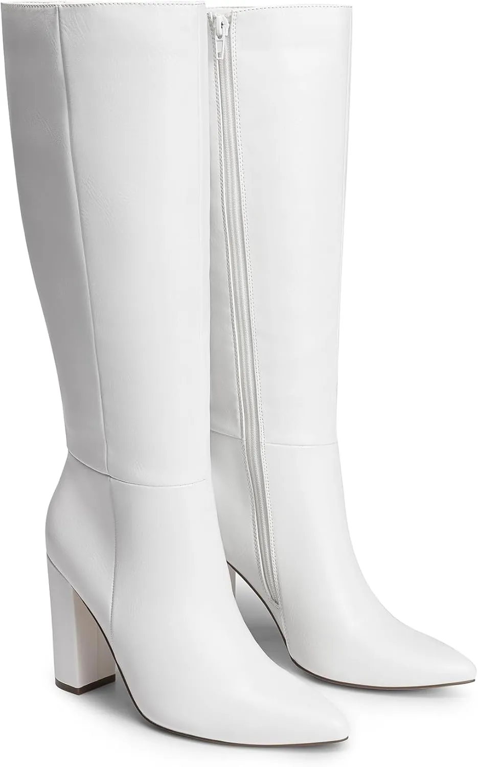 DREAM PAIRS Knee High Boots Women Chunky Heel Pointed Toe Tall Boots for Women Side Zipper Long Boots