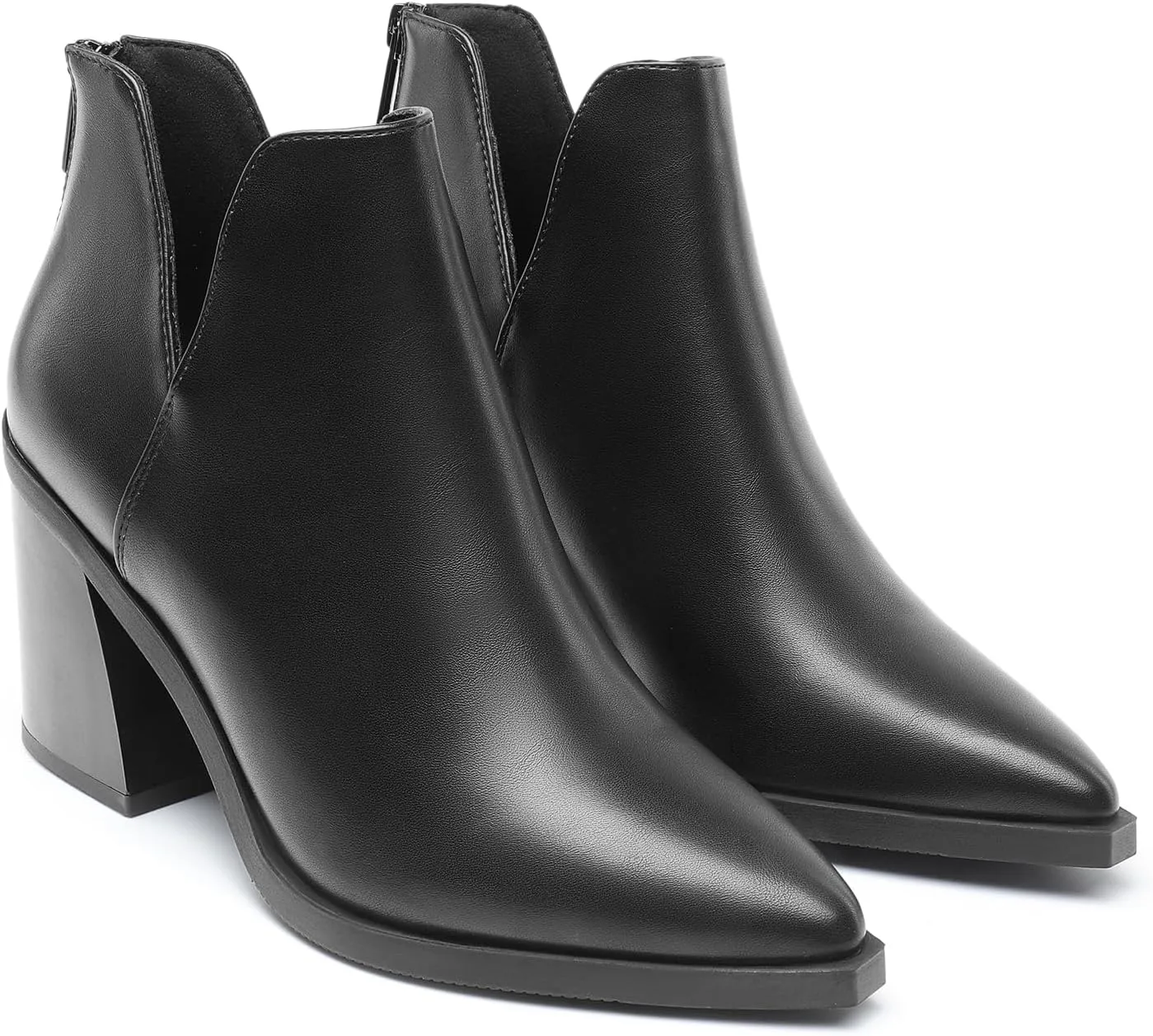DREAM PAIRS Women's Ankle Boots Chunky Heel Pointed Toe Short Booties Shoes