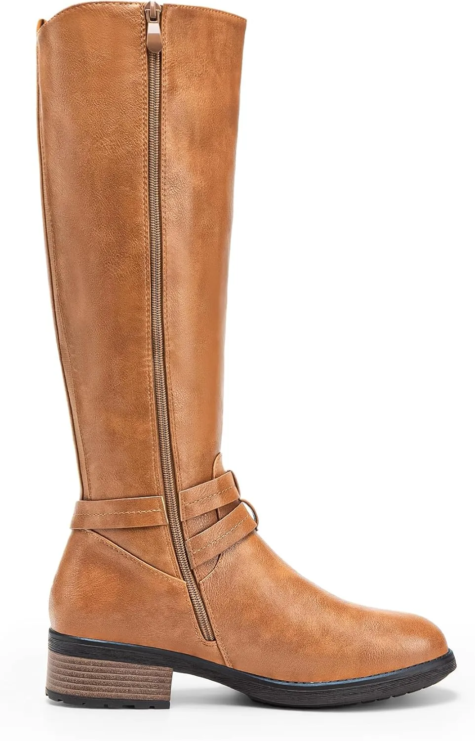 DREAM PAIRS Women's Knee High Boots, Buckle Riding Boots