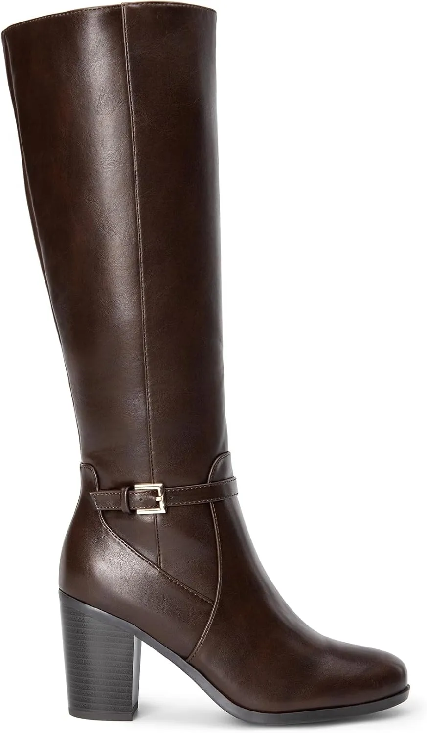 DREAM PAIRS Women's Knee-High Boots Comfortable Chunky Block Heel Riding Boots Fall Boots Pointed Toe Side Zipper Suede Tall Boots
