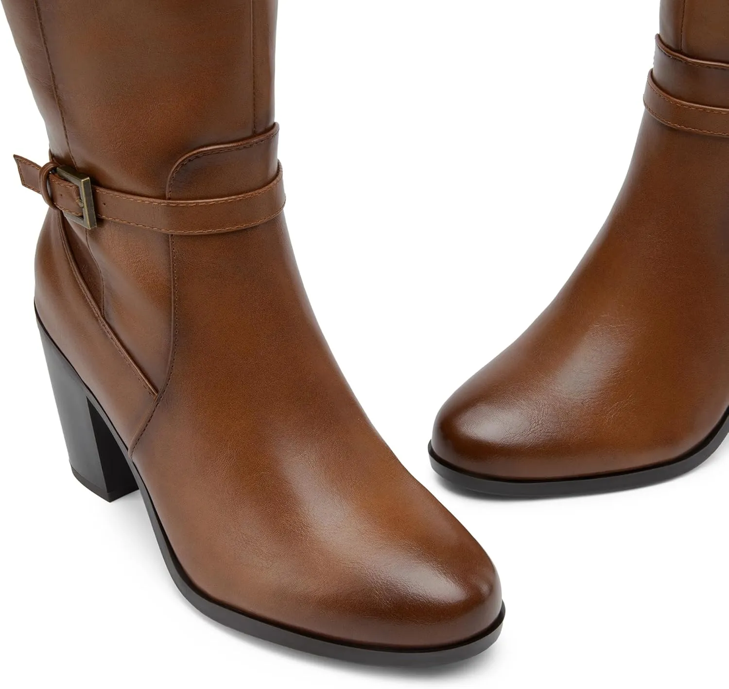 DREAM PAIRS Women's Knee-High Boots Comfortable Chunky Block Heel Riding Boots Fall Boots Pointed Toe Side Zipper Suede Tall Boots