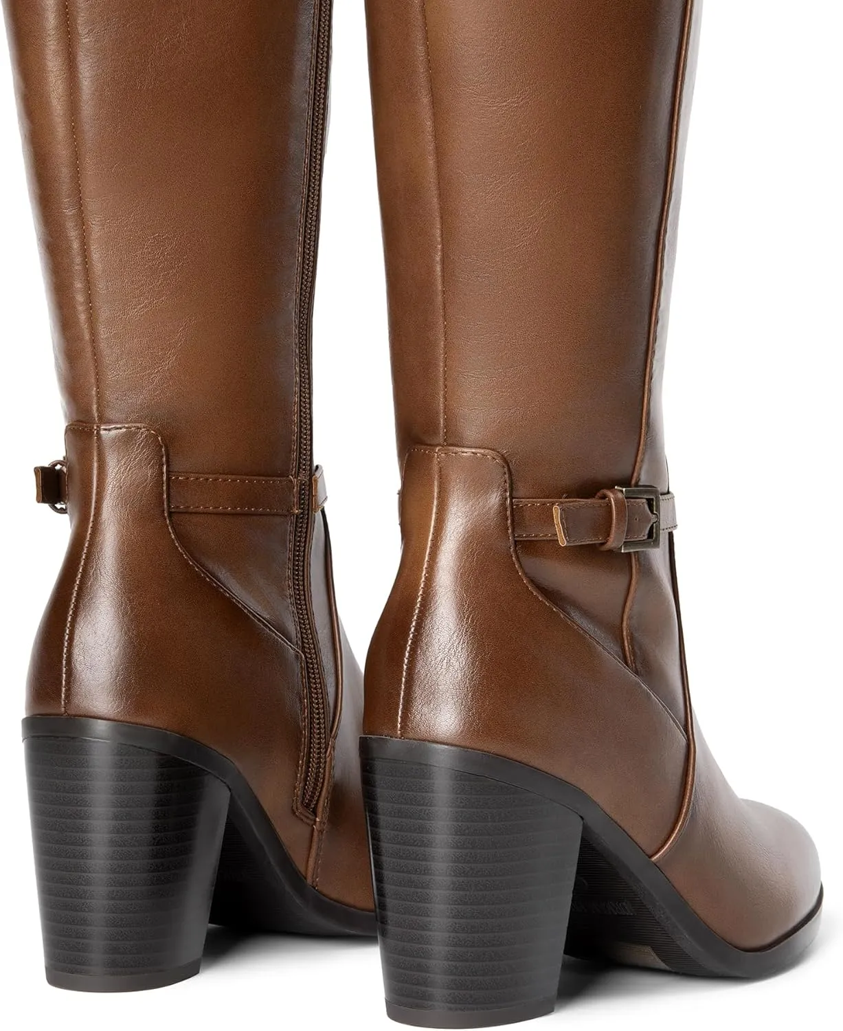 DREAM PAIRS Women's Knee-High Boots Comfortable Chunky Block Heel Riding Boots Fall Boots Pointed Toe Side Zipper Suede Tall Boots