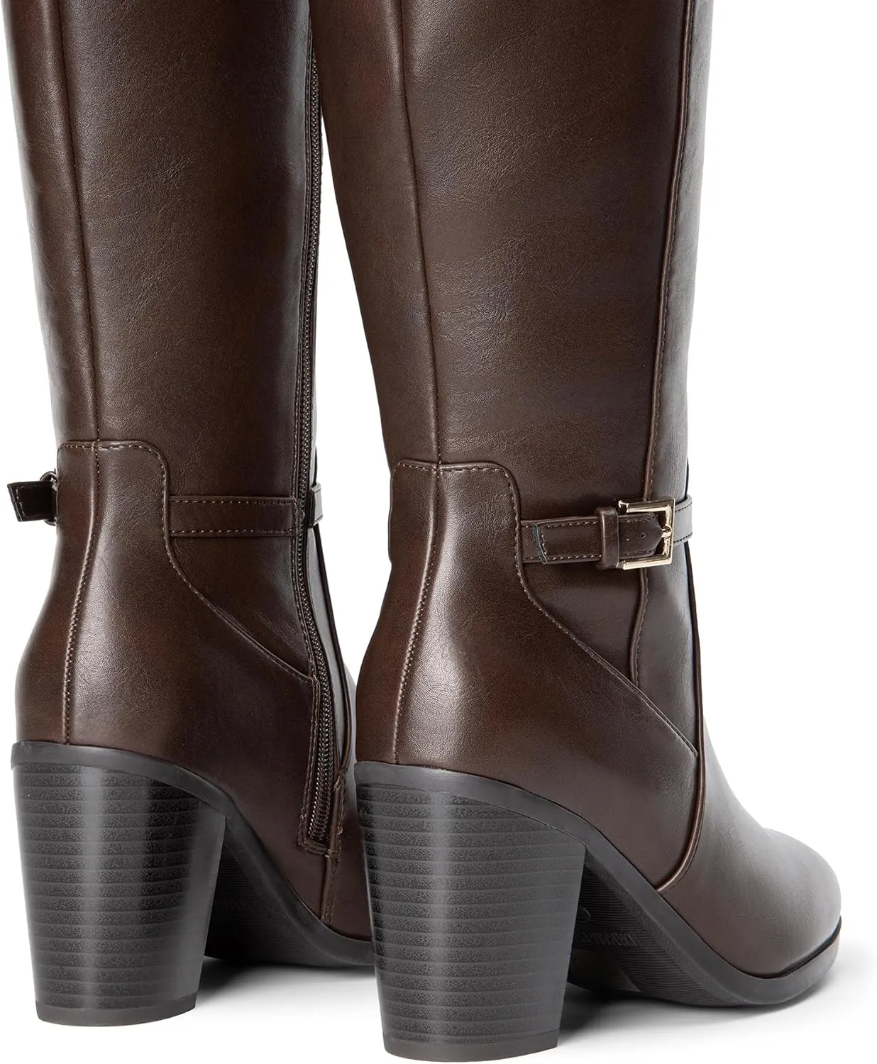 DREAM PAIRS Women's Knee-High Boots Comfortable Chunky Block Heel Riding Boots Fall Boots Pointed Toe Side Zipper Suede Tall Boots