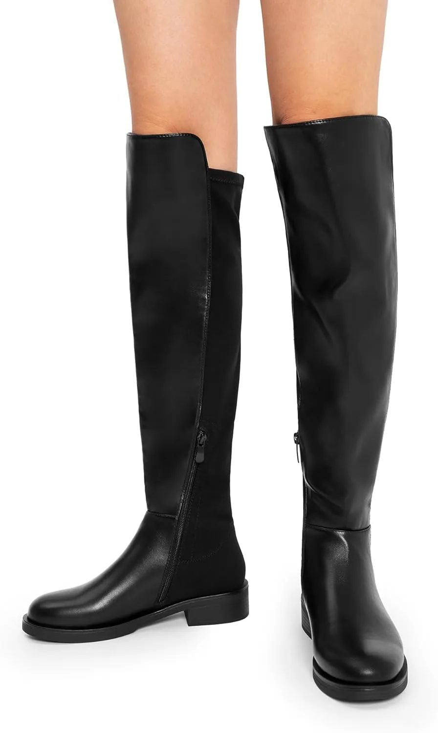 DREAM PAIRS Women's Knee High Boots, Comfortable Thigh High Daily Low Flat Heel Boots, SDOB2409W