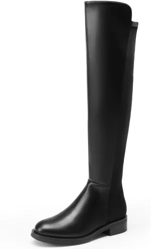 DREAM PAIRS Women's Knee High Boots, Comfortable Thigh High Daily Low Flat Heel Boots, SDOB2409W