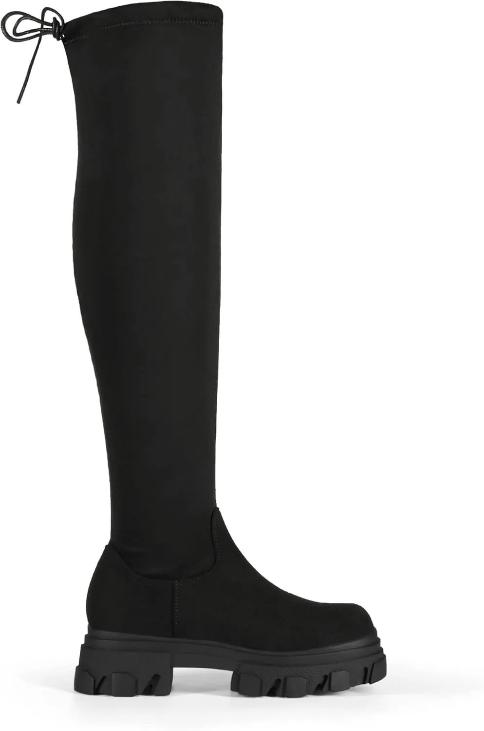 DREAM PAIRS Women's Over The Knee Platform Thigh High Boots Long Stretch Soft Chunky Lug Sole Fall Boots