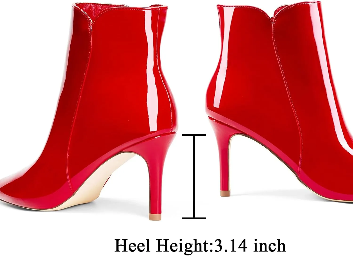 Elisabet Tang Women Chic Heeled Ankle Boots,Sexy Pointed Toe with 3 Inch High Heel Fashion Stylish Booties with Side Zipper Evening Party Dress Shoes
