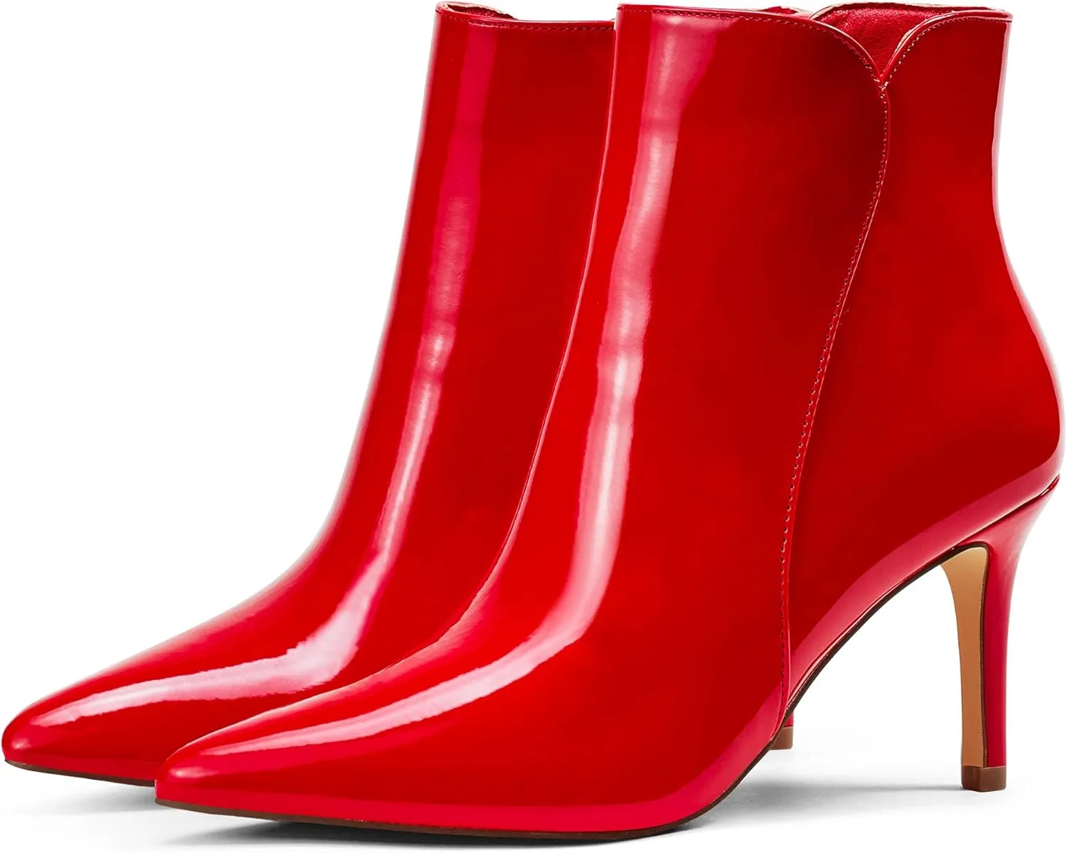 Elisabet Tang Women Chic Heeled Ankle Boots,Sexy Pointed Toe with 3 Inch High Heel Fashion Stylish Booties with Side Zipper Evening Party Dress Shoes