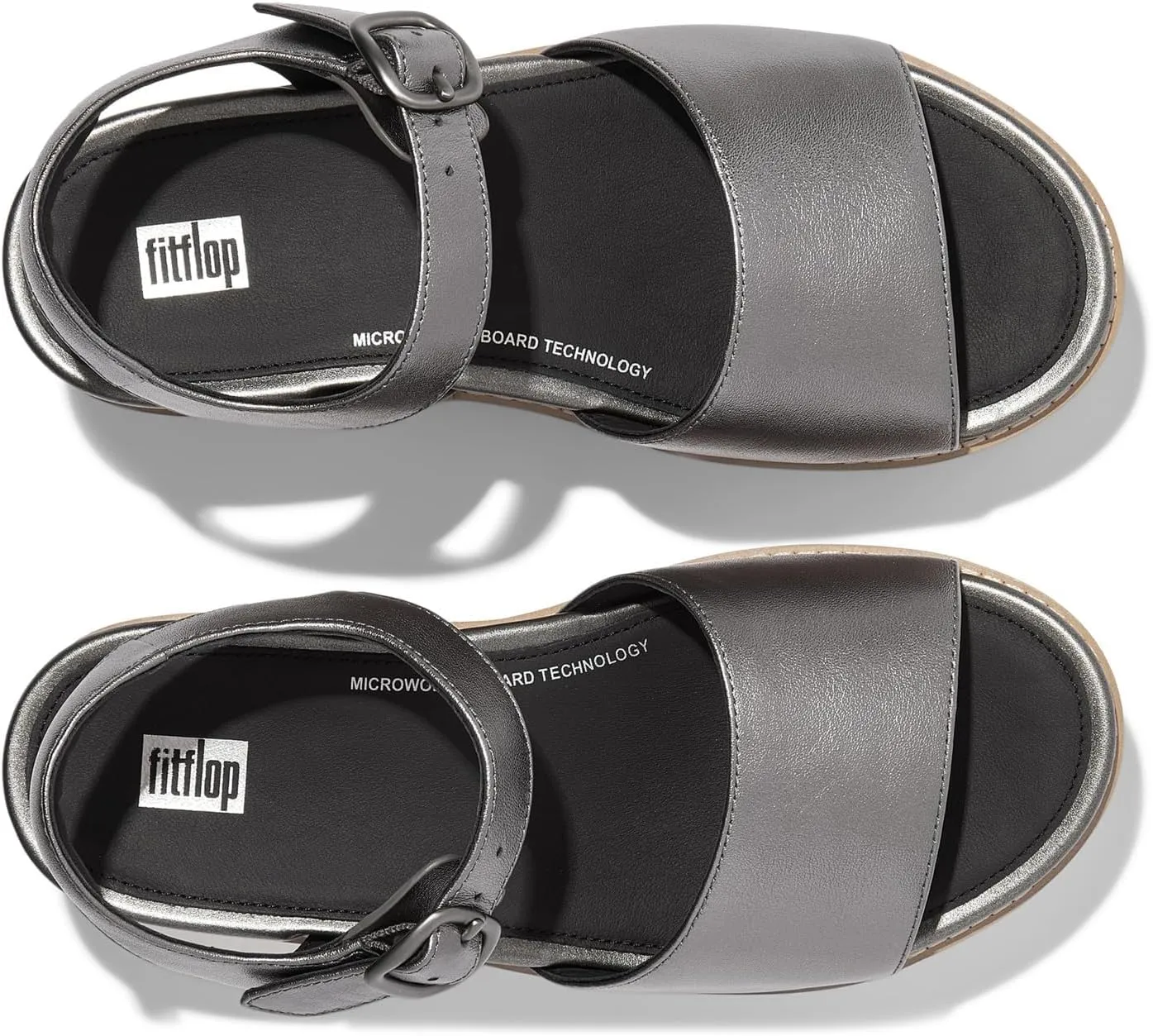 FitFlop Women's Eloise Cork-WRAP Leather Back-Strap Wedge Sandals