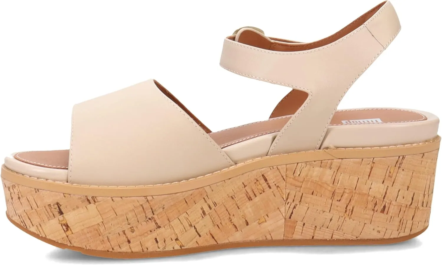 FitFlop Women's Eloise Cork-WRAP Leather Back-Strap Wedge Sandals