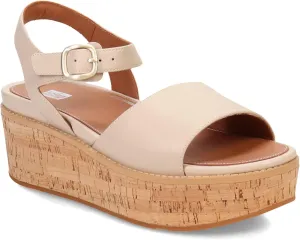 FitFlop Women's Eloise Cork-WRAP Leather Back-Strap Wedge Sandals