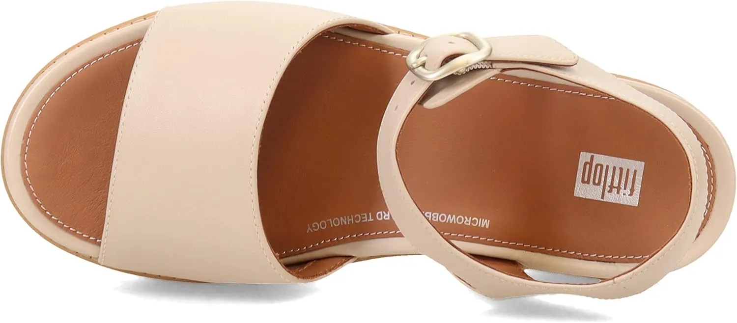 FitFlop Women's Eloise Cork-WRAP Leather Back-Strap Wedge Sandals
