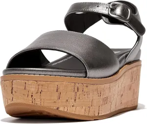 FitFlop Women's Eloise Cork-WRAP Leather Back-Strap Wedge Sandals