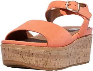 FitFlop Womens Eloise Cork-wrap Suede Back-Strap Wedge Sandals