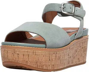 FitFlop Womens Eloise Cork-wrap Suede Back-Strap Wedge Sandals