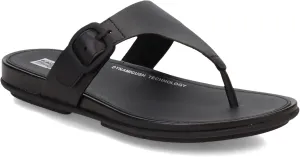 FitFlop Women's Gracie Rubber-Buckle Leather Toe-Post Sandals