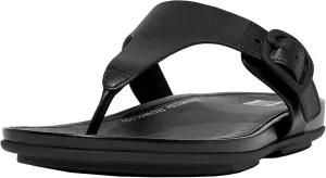 FitFlop Women's Gracie Rubber-Buckle Leather Toe-Post Sandals