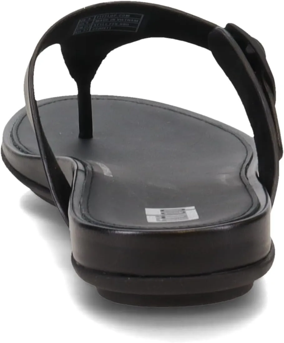 FitFlop Women's Gracie Rubber-Buckle Leather Toe-Post Sandals