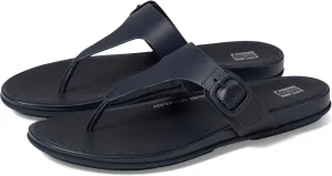 FitFlop Women's Gracie Rubber-Buckle Leather Toe-Post Sandals