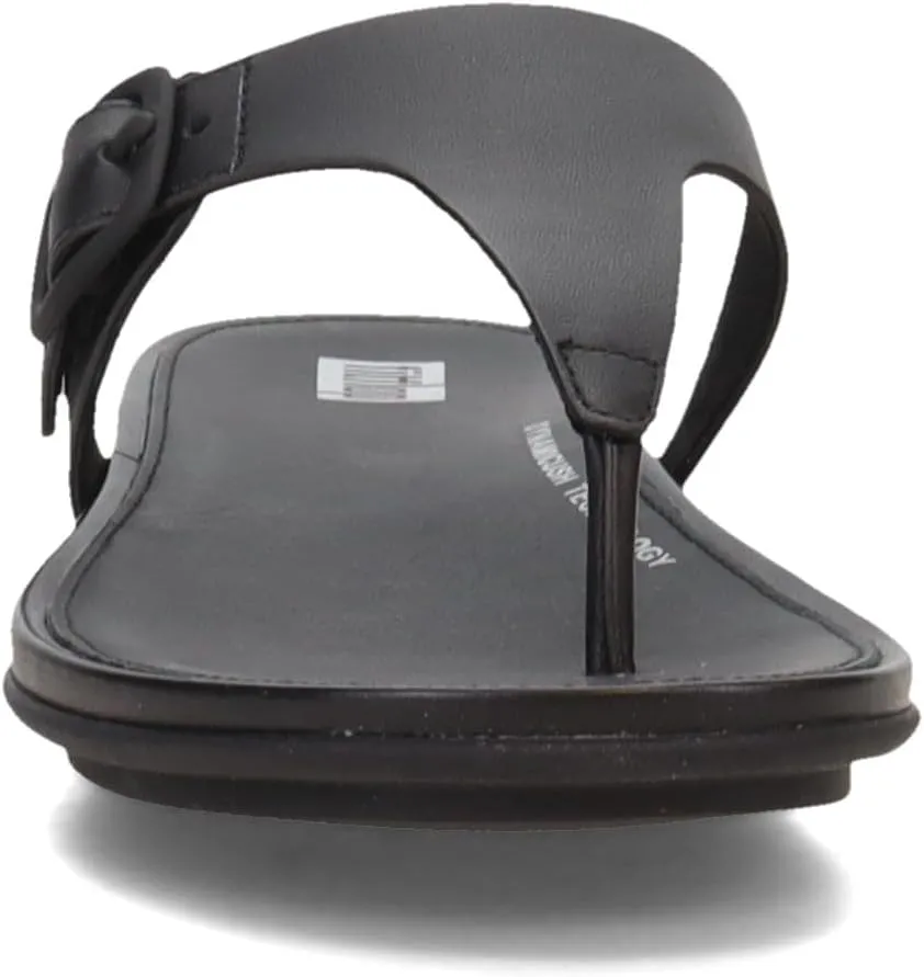 FitFlop Women's Gracie Rubber-Buckle Leather Toe-Post Sandals
