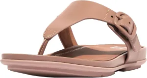 FitFlop Women's Gracie Rubber-Buckle Leather Toe-Post Sandals