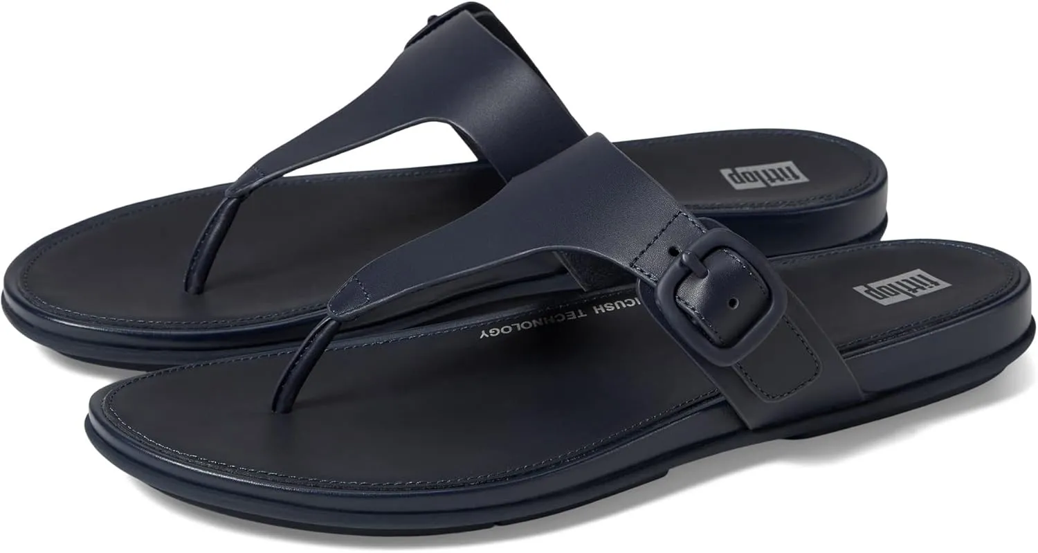 FitFlop Women's Gracie Rubber-Buckle Leather Toe-Post Sandals