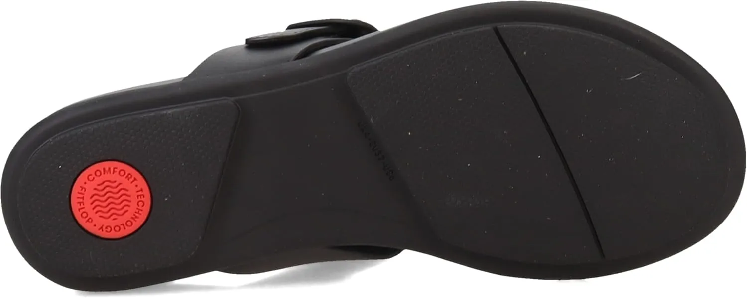 FitFlop Women's Gracie Rubber-Buckle Leather Toe-Post Sandals