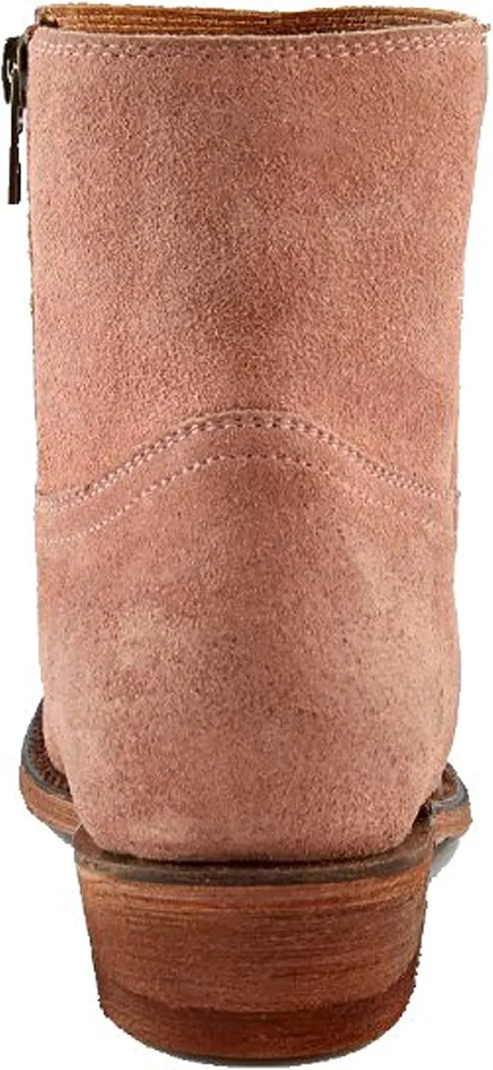 Frye Billy Inside Zip Booties for Women Crafted from Antiqued Leather with Wellington Stitchwork, Brass Hardware - 5 ¾” Shaft
