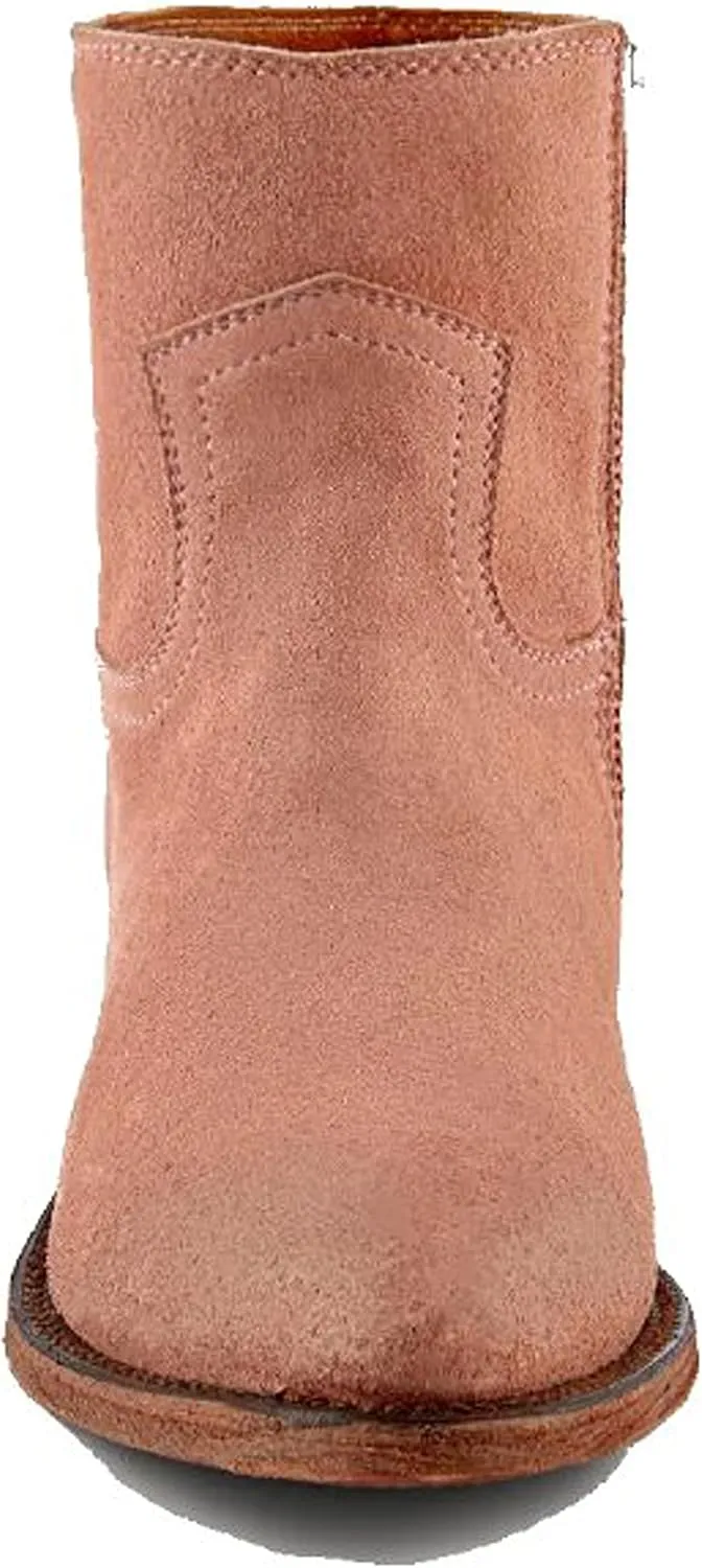 Frye Billy Inside Zip Booties for Women Crafted from Antiqued Leather with Wellington Stitchwork, Brass Hardware - 5 ¾” Shaft