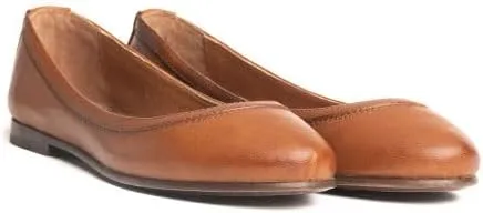 Frye Carson Ballet Flats for Women Featuring Premium Tumbled Leather with Leather Lining and Leather Outsole – 3/8" Heel