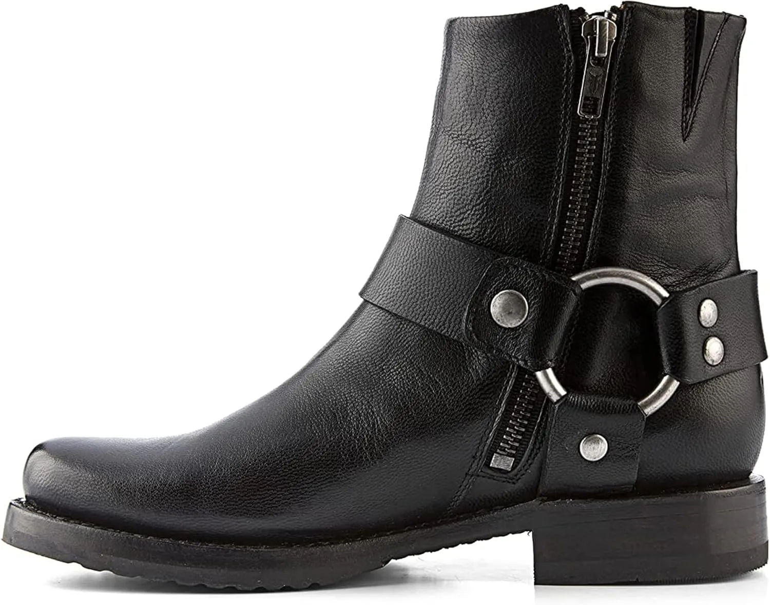 Frye Veronica Harness Short 6" Booties for Women - Leather Upper with Luxurious Leather Lining, Inside Zipper, Snap Harness, and Rubber Lug Outsole