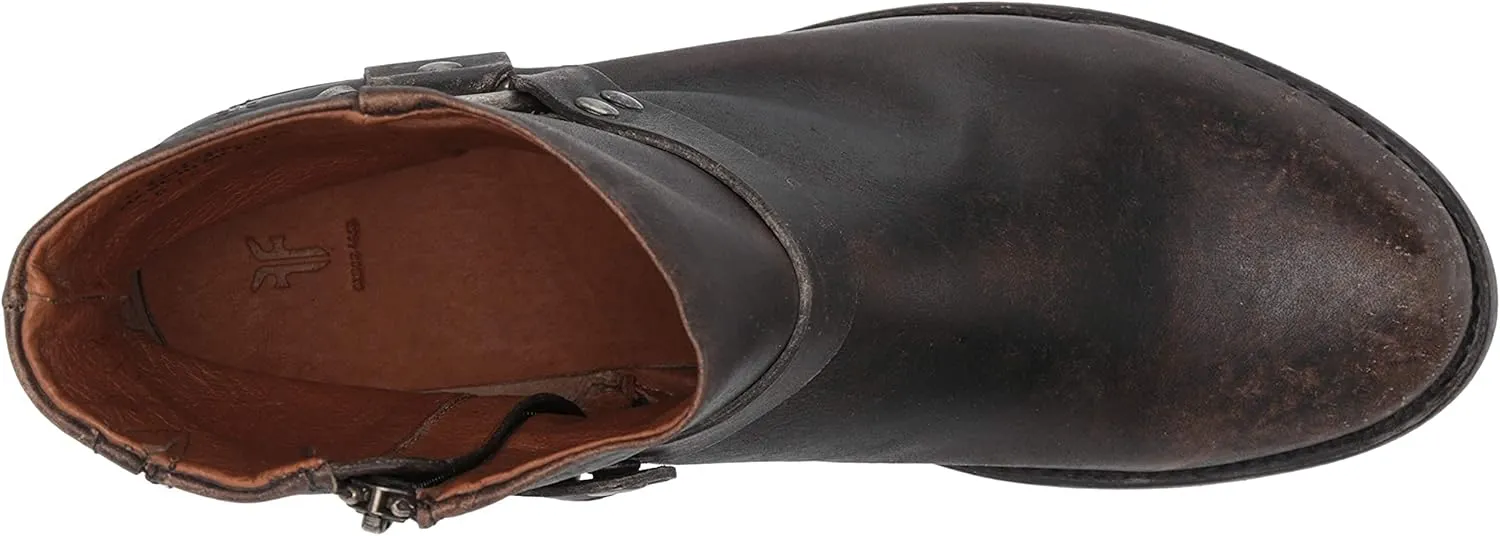 Frye Veronica Harness Short 6" Booties for Women - Leather Upper with Luxurious Leather Lining, Inside Zipper, Snap Harness, and Rubber Lug Outsole