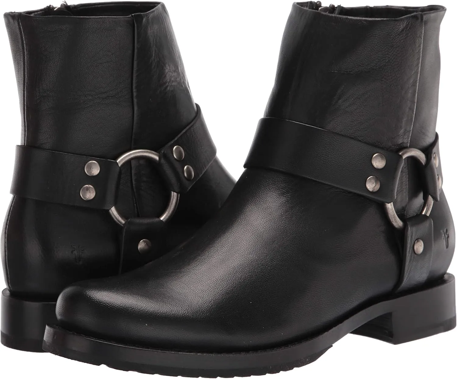 Frye Veronica Harness Short 6" Booties for Women - Leather Upper with Luxurious Leather Lining, Inside Zipper, Snap Harness, and Rubber Lug Outsole