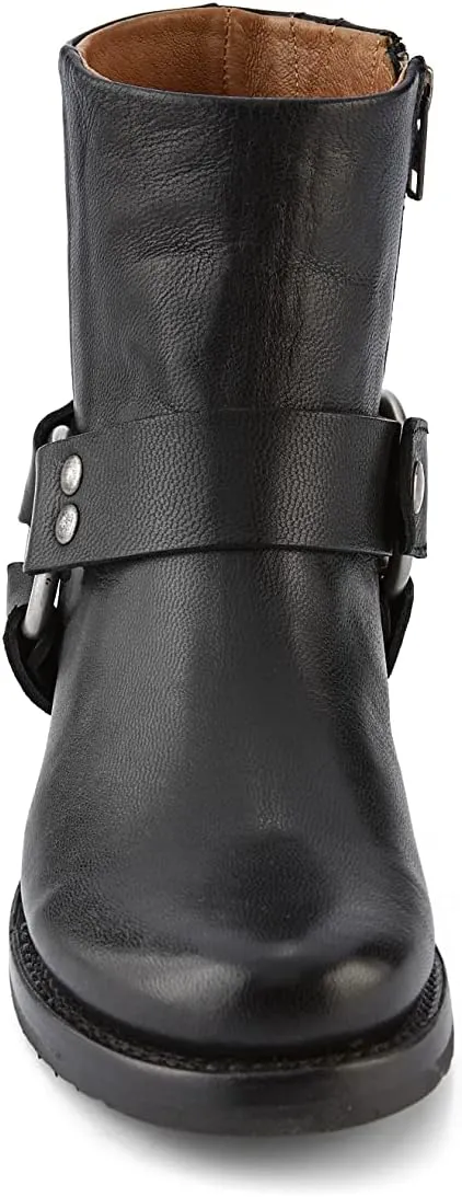 Frye Veronica Harness Short 6" Booties for Women - Leather Upper with Luxurious Leather Lining, Inside Zipper, Snap Harness, and Rubber Lug Outsole