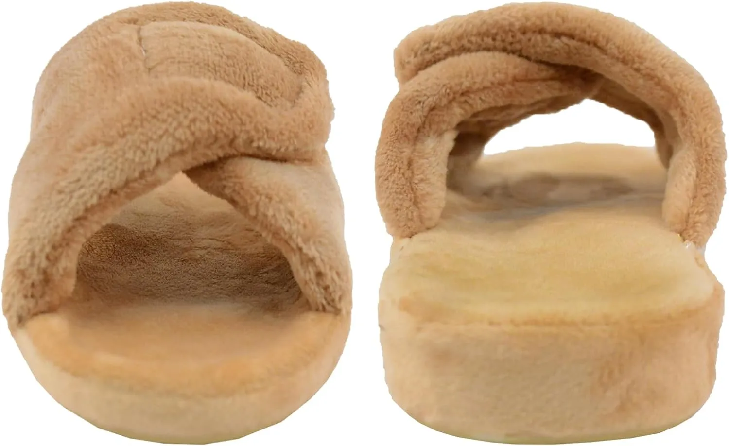 Git-up Women's Adjustable Diabetic Slippers Memory Foam House Shoes Cozy Arch Support Orthotic Heel Cup Arthritis Edema Slippers Non Slip Rubber Sole, Open Toe Fuzzy Slide Sandals for Ladies