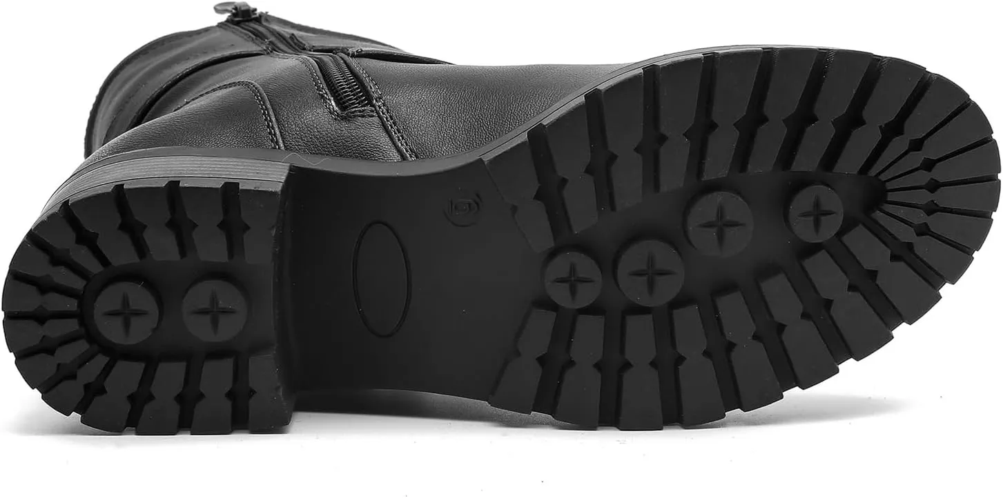 GLOBALWIN Fashion Ankle Boots For Women Women's Biker Boots Low Heel Motorcycle Boots