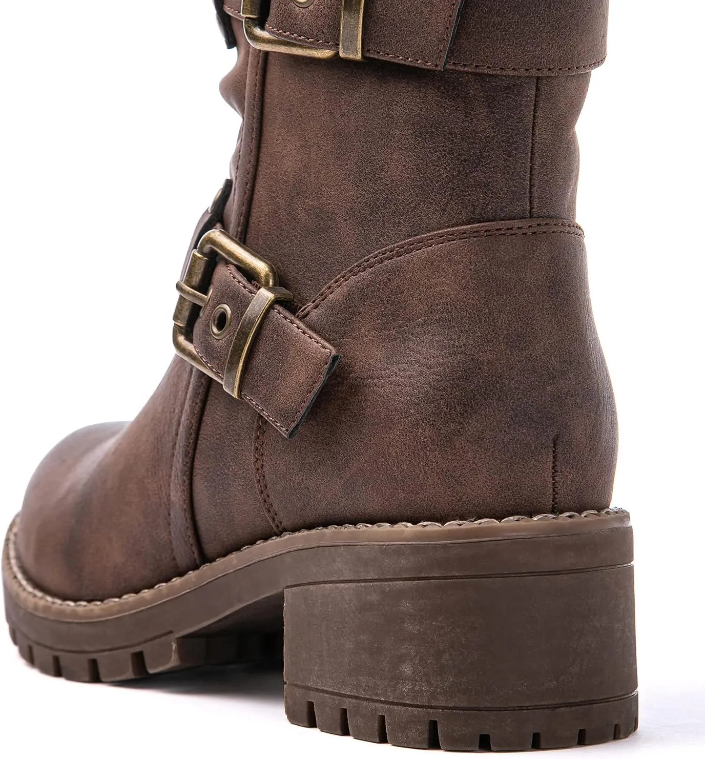 GLOBALWIN Fashion Ankle Boots For Women Women's Biker Boots Low Heel Motorcycle Boots