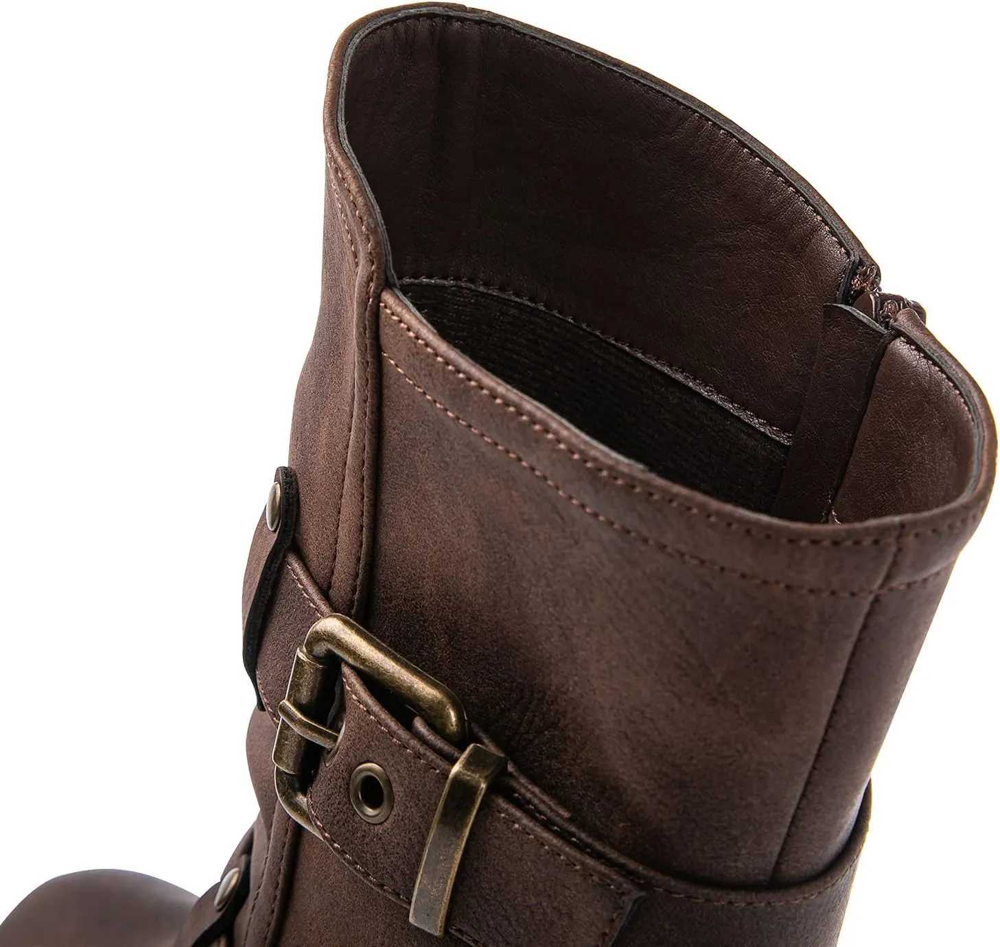 GLOBALWIN Fashion Ankle Boots For Women Women's Biker Boots Low Heel Motorcycle Boots