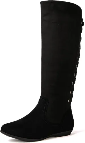 GLOBALWIN Women's Knee-High Fashion Boots Wide Calf Flat Dressy Fall Winter Fashion Boots For Women