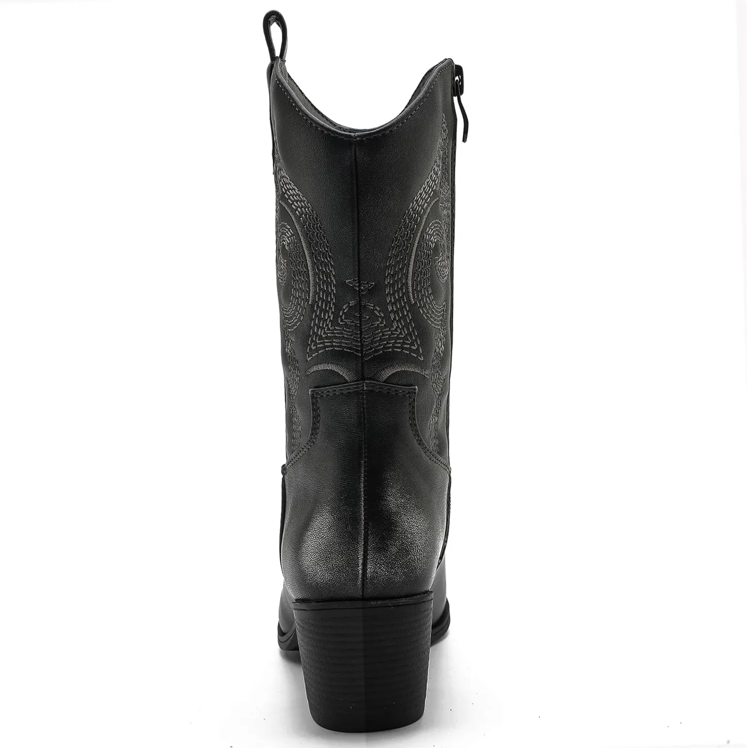 GLOBALWIN Women's Mid Calf The Western Cowgirl Boots Fashion Cowboy Boots For Women Chunky Low Heel
