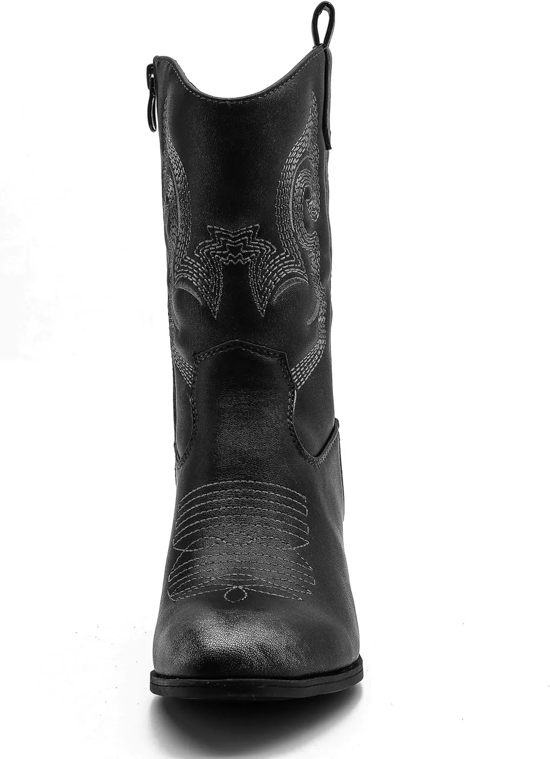GLOBALWIN Women's Mid Calf The Western Cowgirl Boots Fashion Cowboy Boots For Women Chunky Low Heel