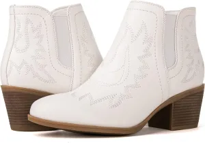 GLOBALWIN Women's Pull On Ankle Boots The Western Cowboy Cowgirl Boots