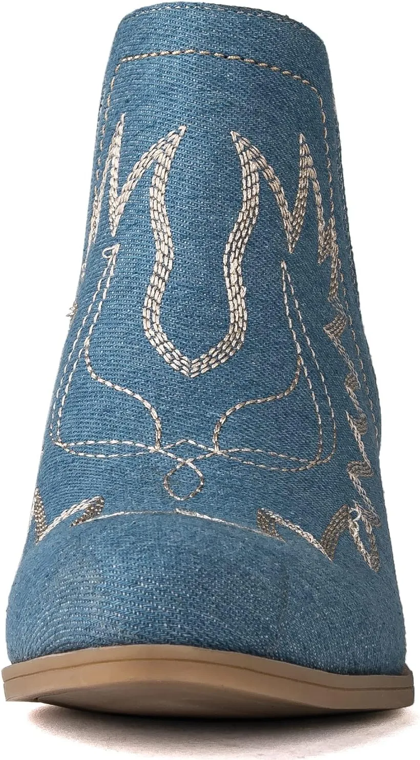 GLOBALWIN Women's Pull On Ankle Boots The Western Cowboy Cowgirl Boots