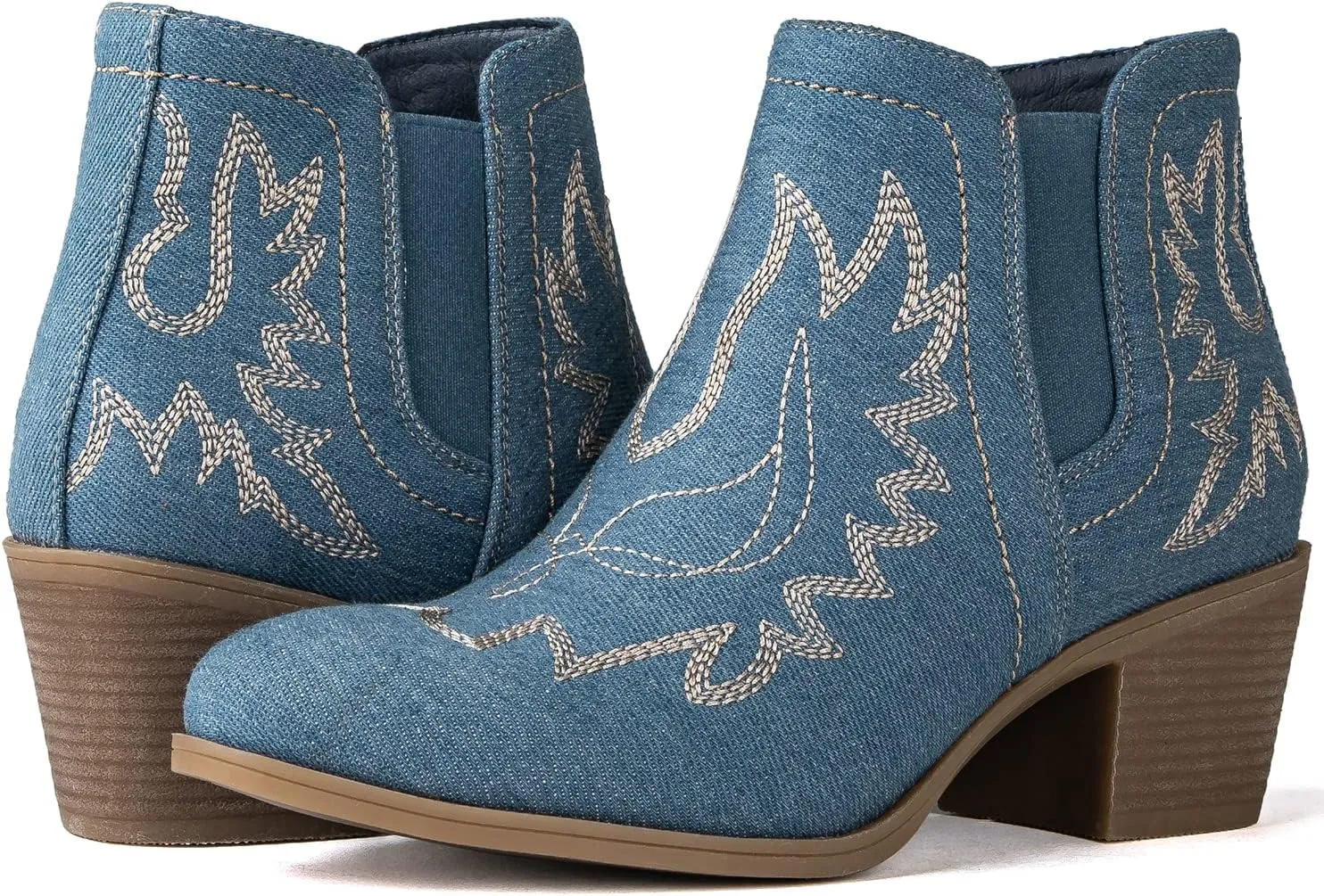 GLOBALWIN Women's Pull On Ankle Boots The Western Cowboy Cowgirl Boots