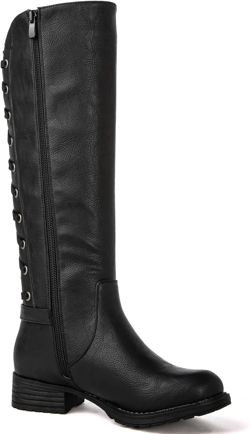 GLOBALWIN Women's Quilted Knee High Fashion Boots Strappy Boots For Women